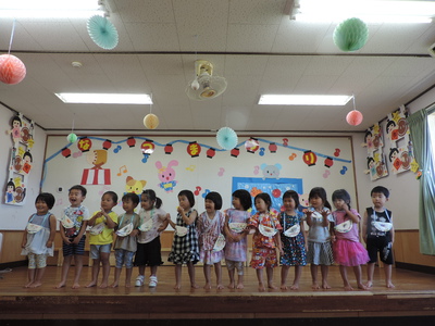 夏祭りごっこ 上天草の慈愛保育園