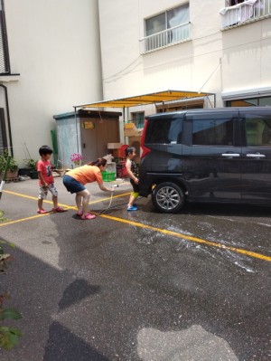 洗車中